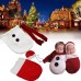 Newborn Baby Crochet Knit Costume Photography Photo Prop Snowman Hat Cap Set Christmas Gift