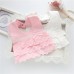 Baby Girl Waterproof Bib Multilayer Cutout Snap Design Princess Rice Pocket  Pink